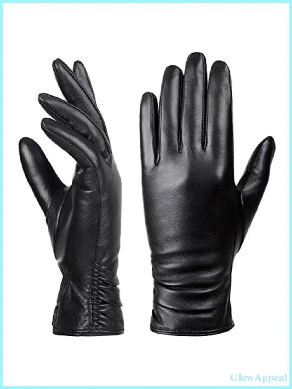 Genuine Sheepskin Leather Warm Gloves with Cashmere Lining Touchscreen Winter